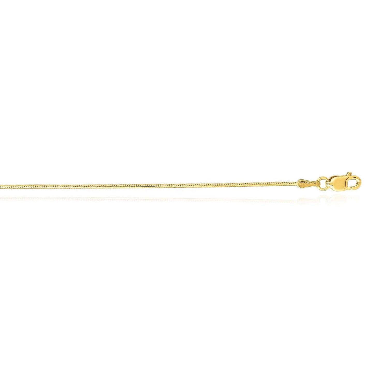 1mm Real 14K Gold Yellow, White Solid Snake Chain Necklace 16" 18" 20"