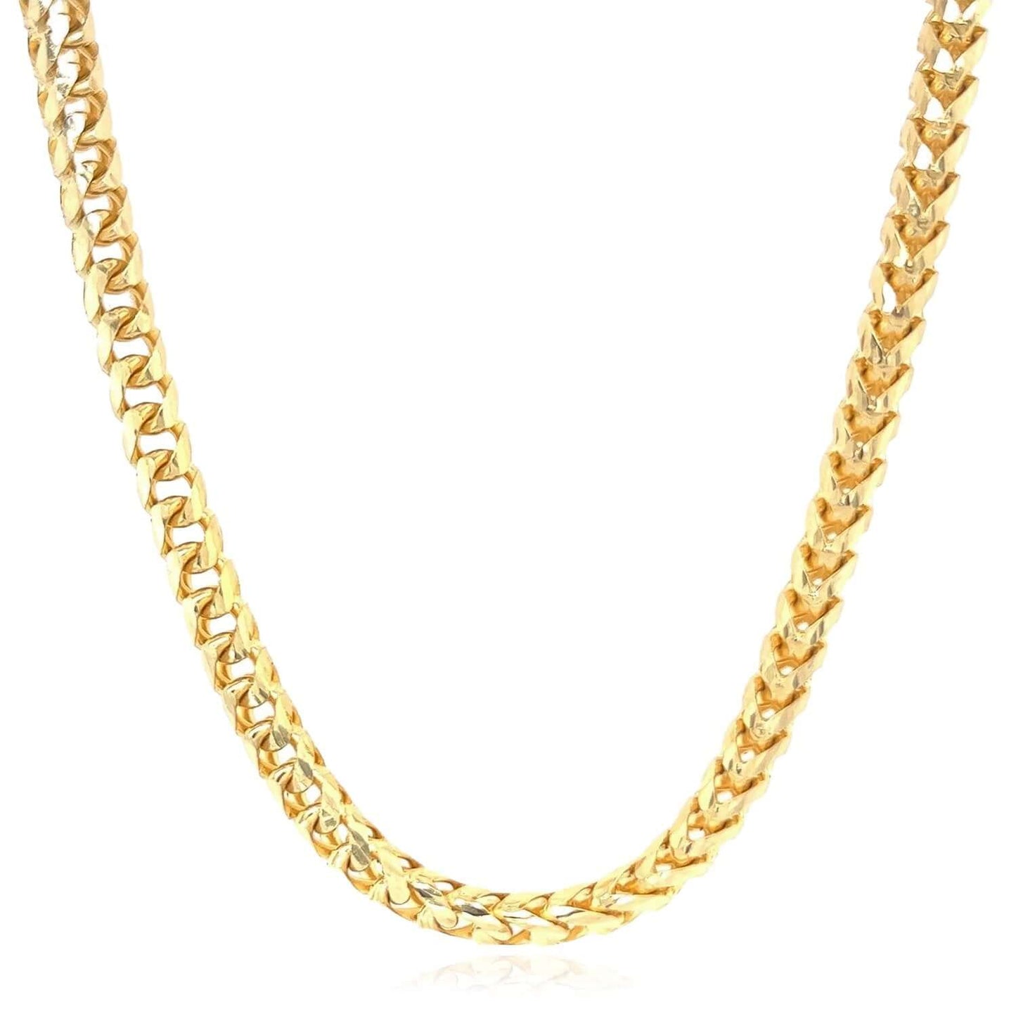 4mm Real 18K Gold Solid Franco Chain Necklace 20" 22" 24" 26" 28"