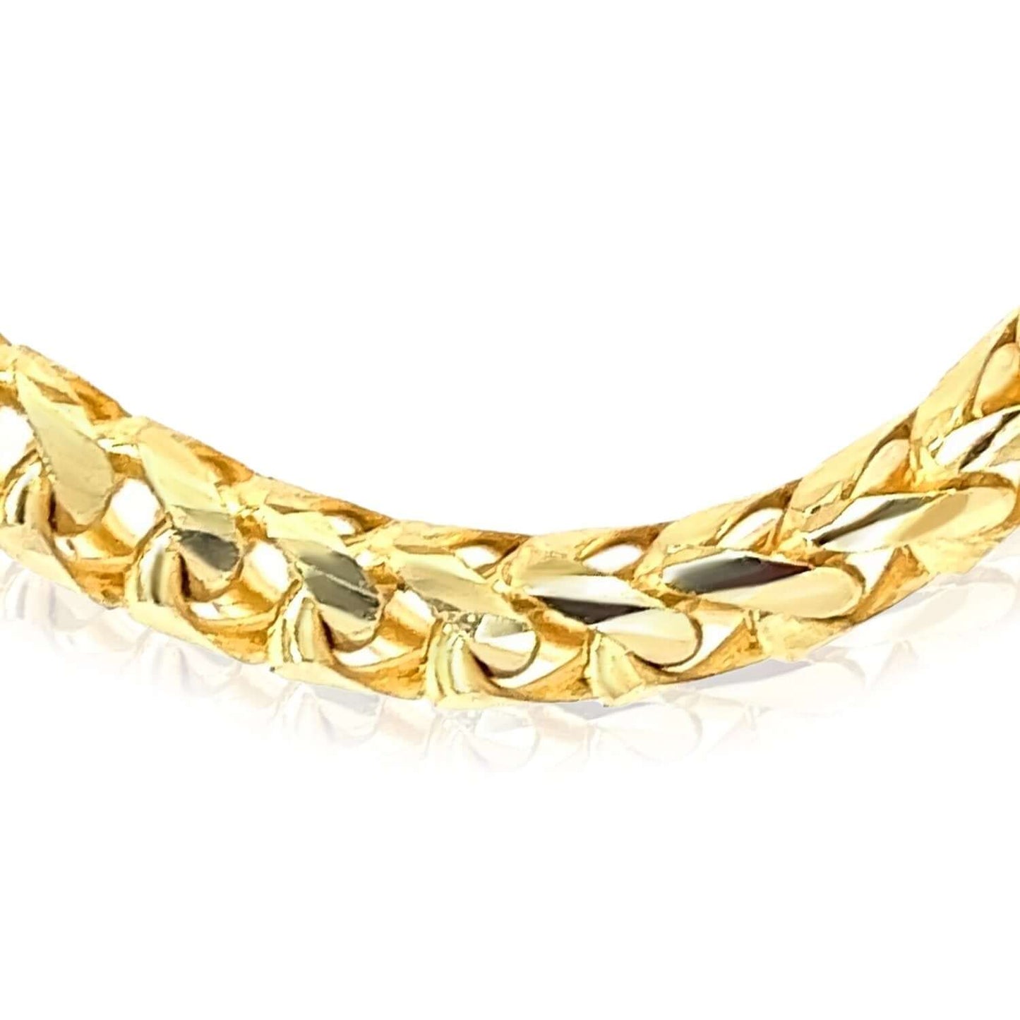 4mm Real 18K Gold Solid Round Franco Bracelet 8", 8.5" Lobster Clasp Italy
