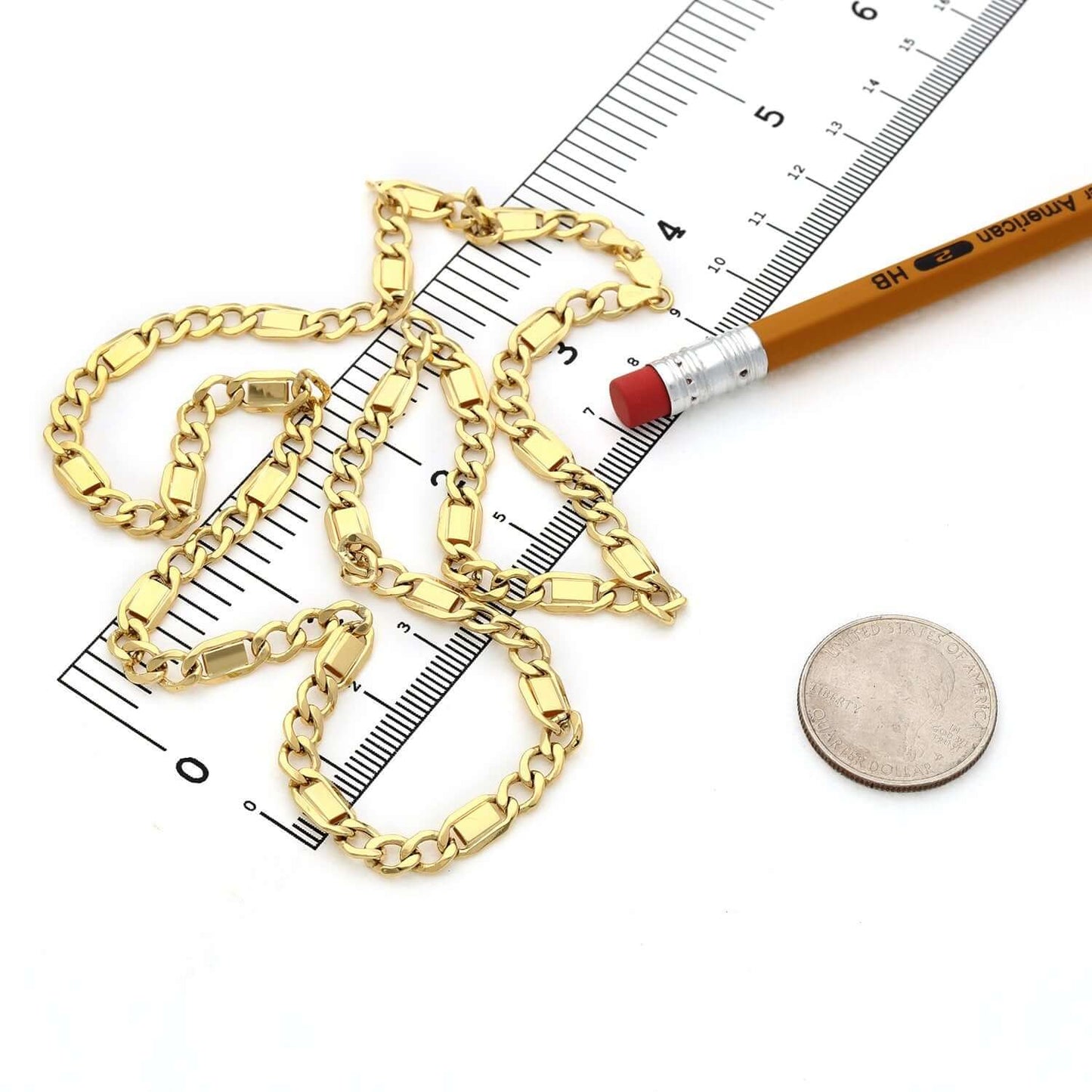 Real 14K Gold 5.5mm Solid Cuban Link Chain Necklace 22" Lobster Clasp Italy