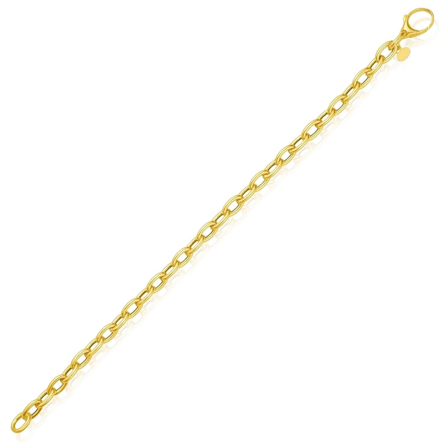 14K Yellow Gold 5mm Rolo Bracelet (Hollow) 7" Best for Lock Connectors