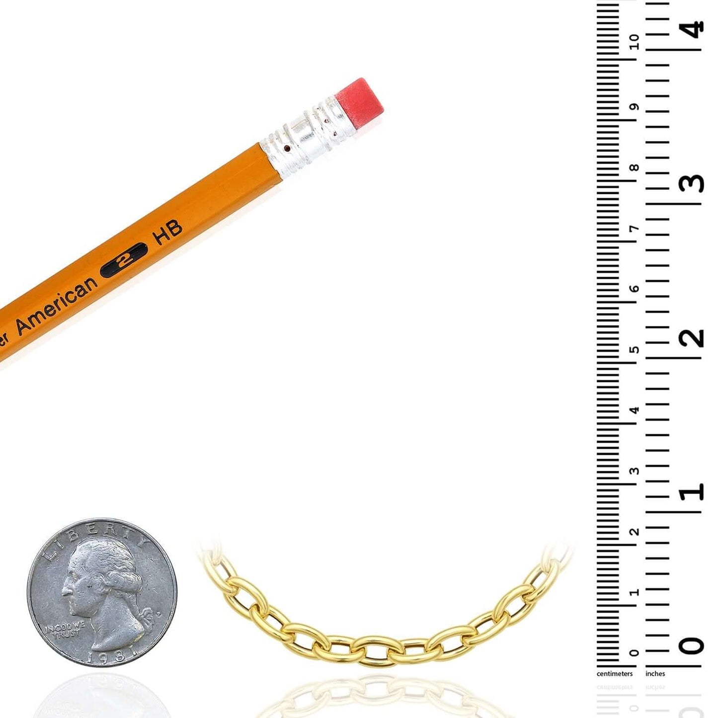 14K Yellow Gold 5mm Rolo Bracelet (Hollow) 7" Best for Lock Connectors