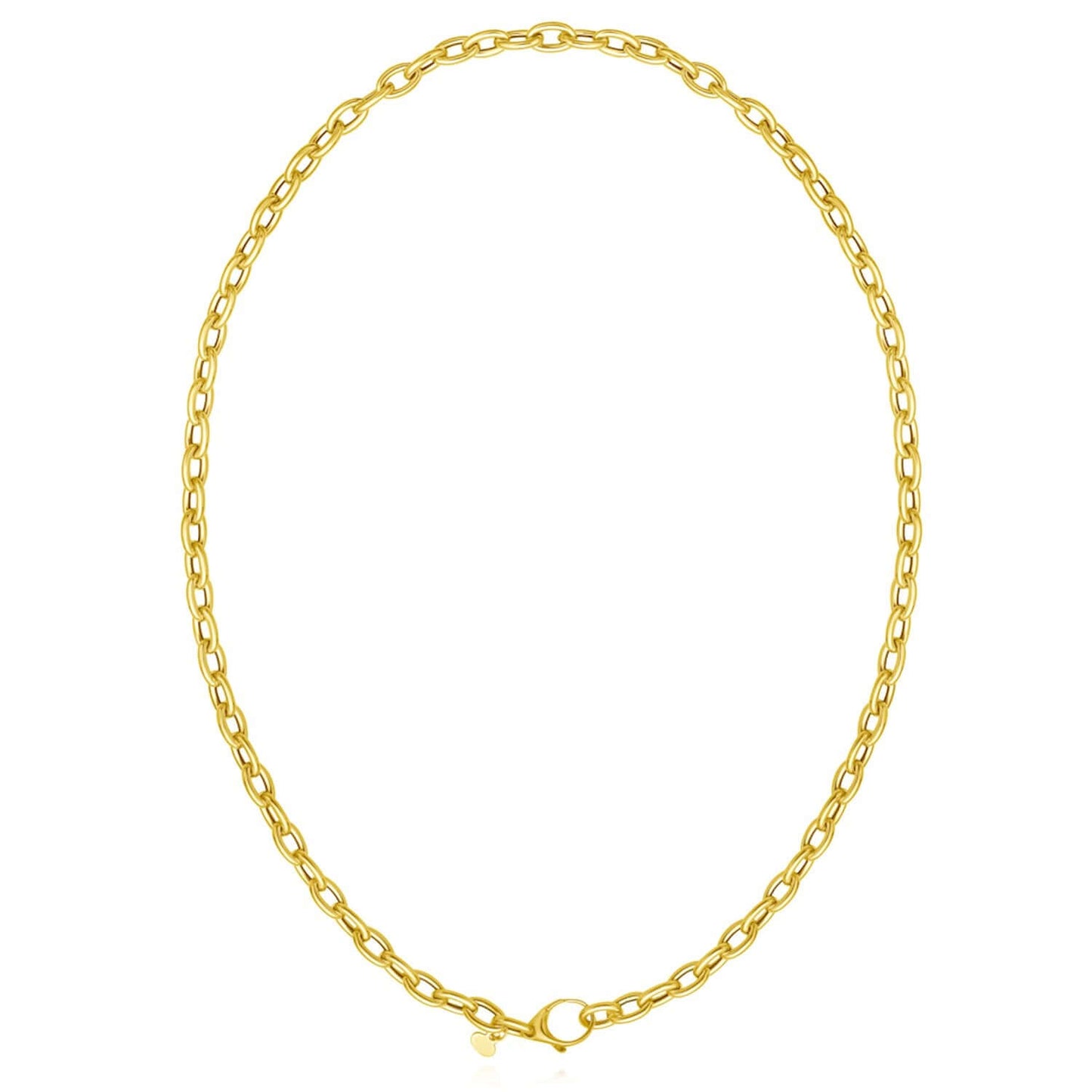 Real 14K Gold Rolo 5mm Chain Necklace 18" Best for Lock Connectors