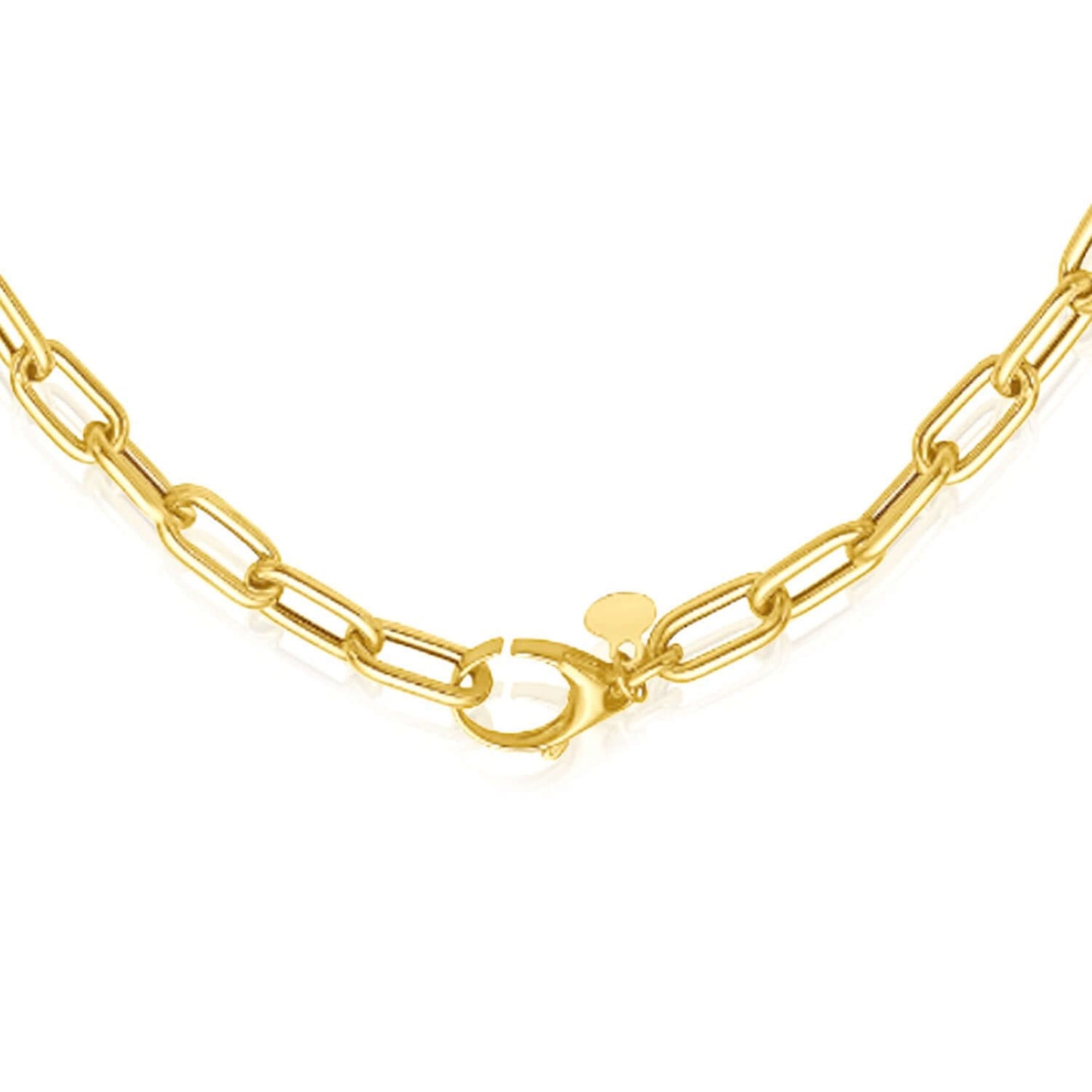 Real 14K Gold 18" Paperclip Necklace Oversized Clasp Best for Lock Connectors