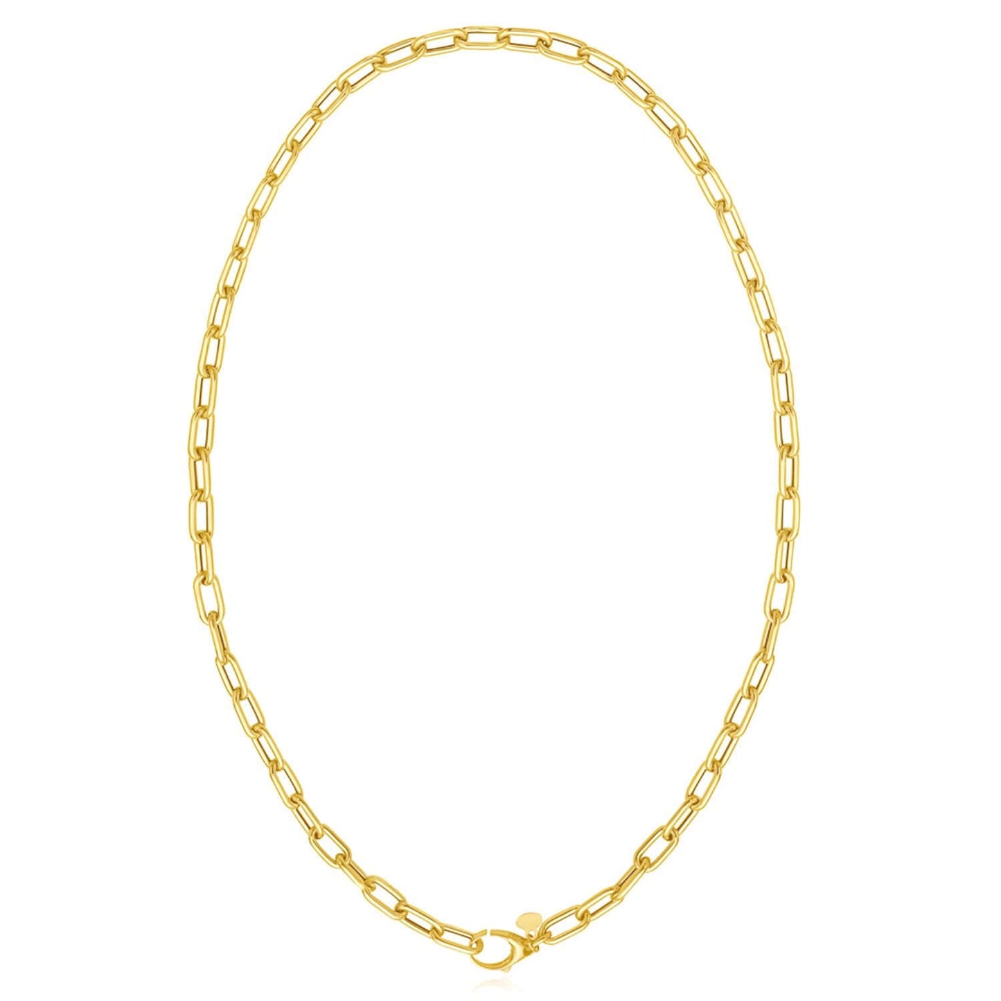 Real 14K Gold 18" Paperclip Necklace Oversized Clasp Best for Lock Connectors