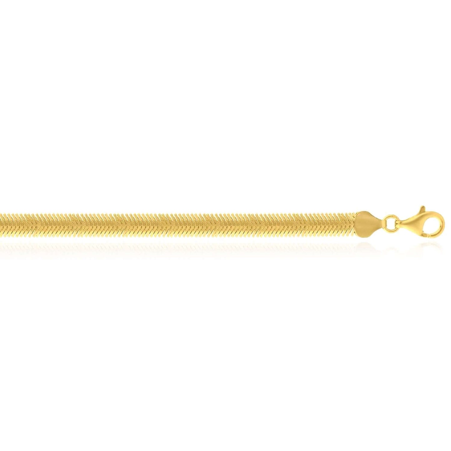 Gold Over Sterling Silver Yellow White 6.4mm Oval Snake Chain Necklace 16" - 20"