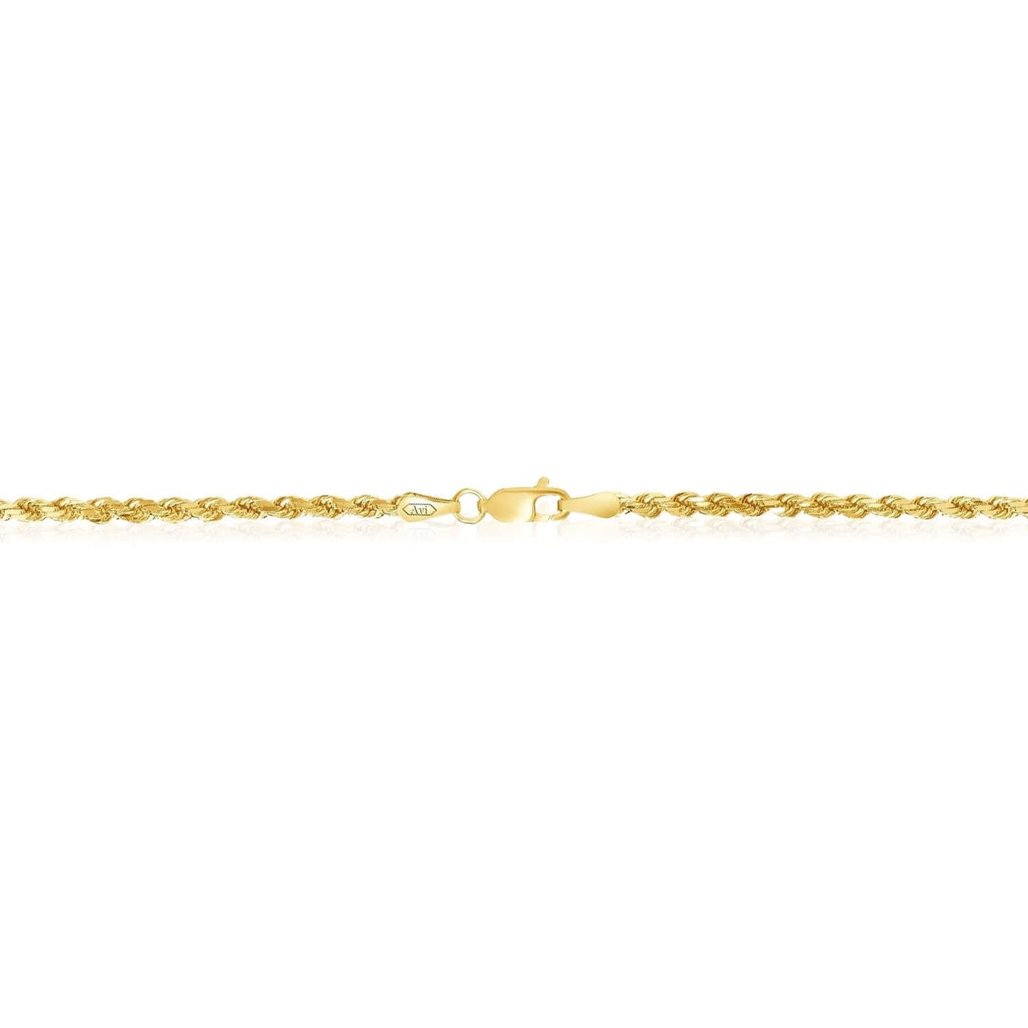 18K Yellow Gold 3mm Diamond-Cut Rope Bracelet (Solid Links) 7"-8" – Italian Made