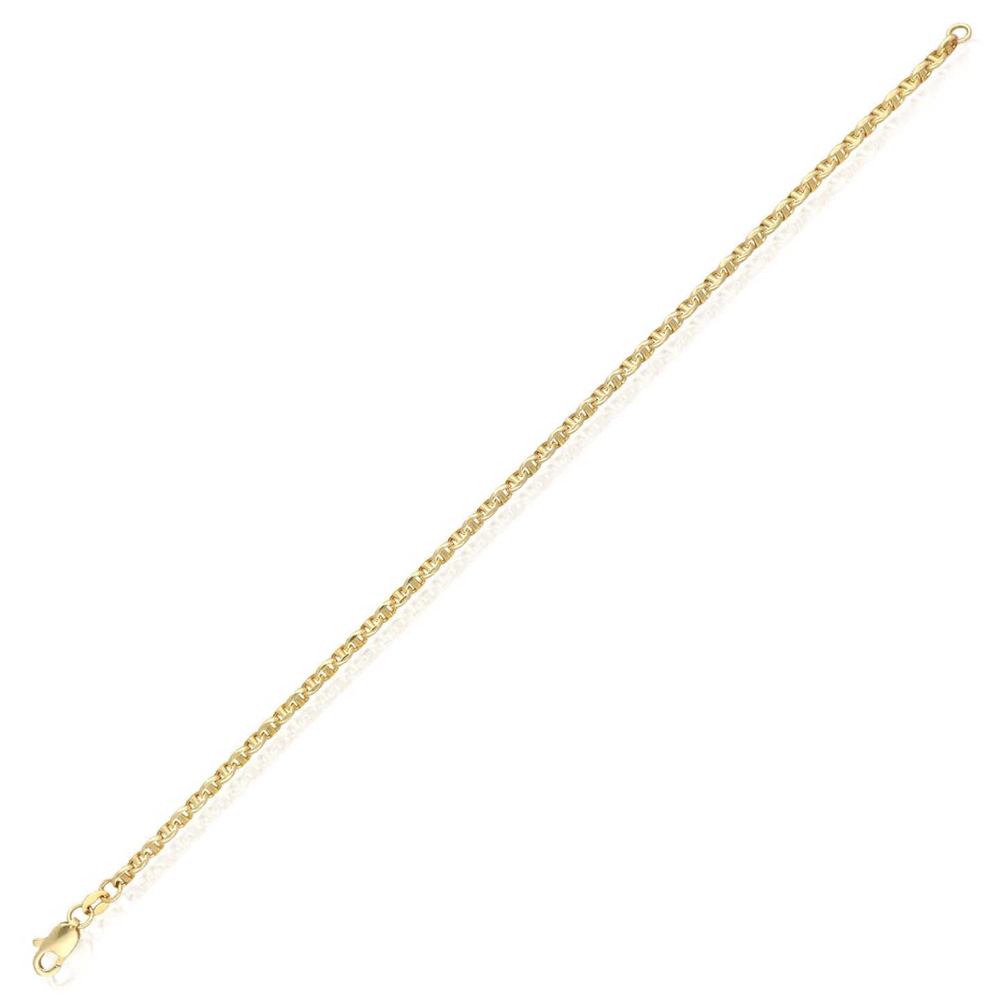Real 14K Gold 2.8mm Mariner Bracelet 7" - Made in Italy