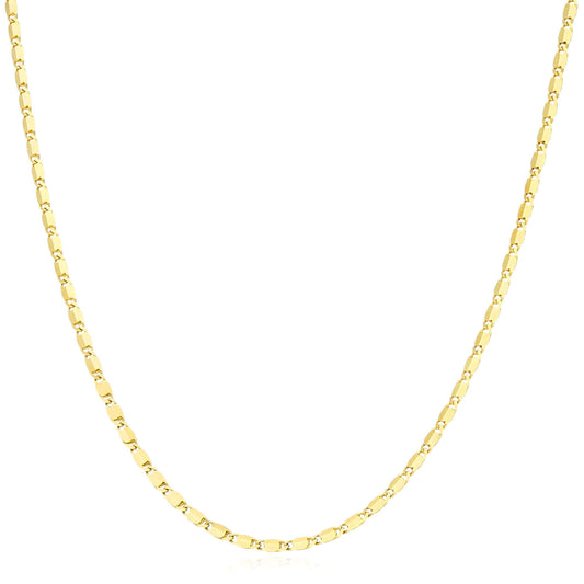 10K Yellow Gold 2mm Flat Mariner Chain (Solid Links) 20"