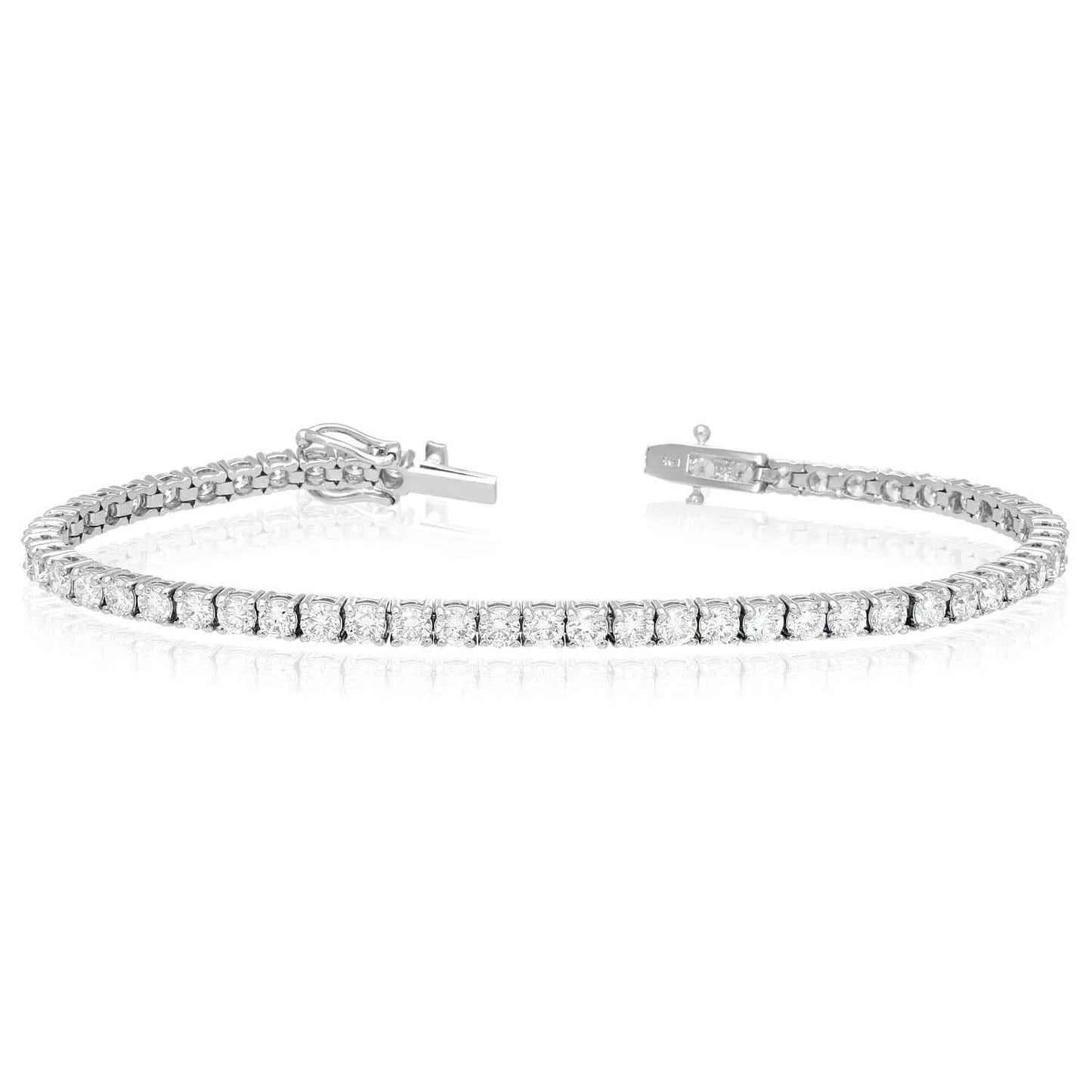 5.75CTW Lab-Grown Diamond 14K White Gold 3.2mm Tennis Bracelet 7"