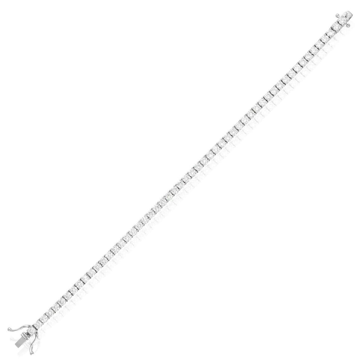 5.75CTW Lab-Grown Diamond 14K White Gold 3.2mm Tennis Bracelet 7"
