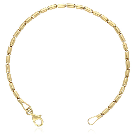 14K Yellow Gold 2.2mm High Polished Tubular Bar Bracelet (Hollow) 7"