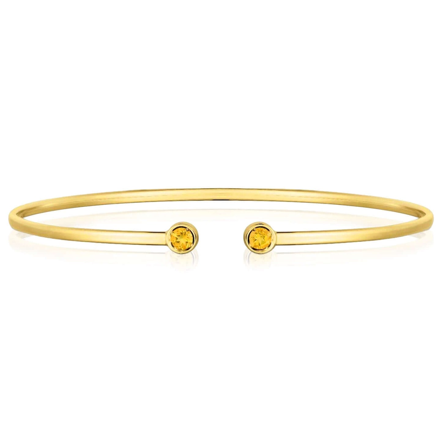 Real 14K Gold Amethyst Topaz Peridot Citrine Garnet Open Cuff Bangle Bracelet