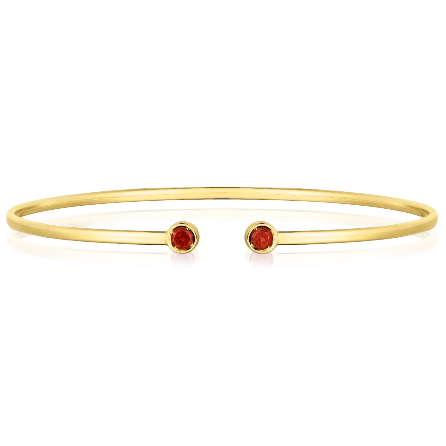 Real 14K Gold Amethyst Topaz Peridot Citrine Garnet Open Cuff Bangle Bracelet