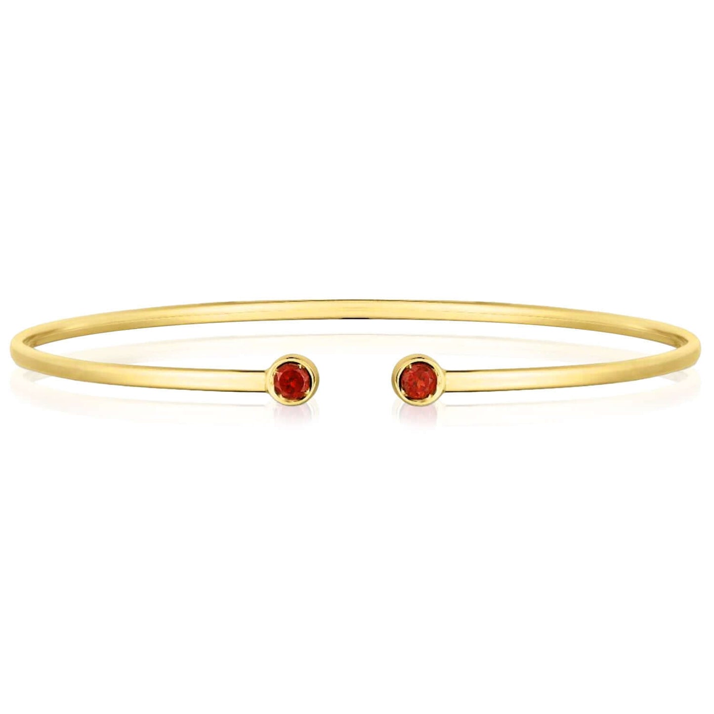 Real 14K Gold Amethyst Topaz Peridot Citrine Garnet Open Cuff Bangle Bracelet