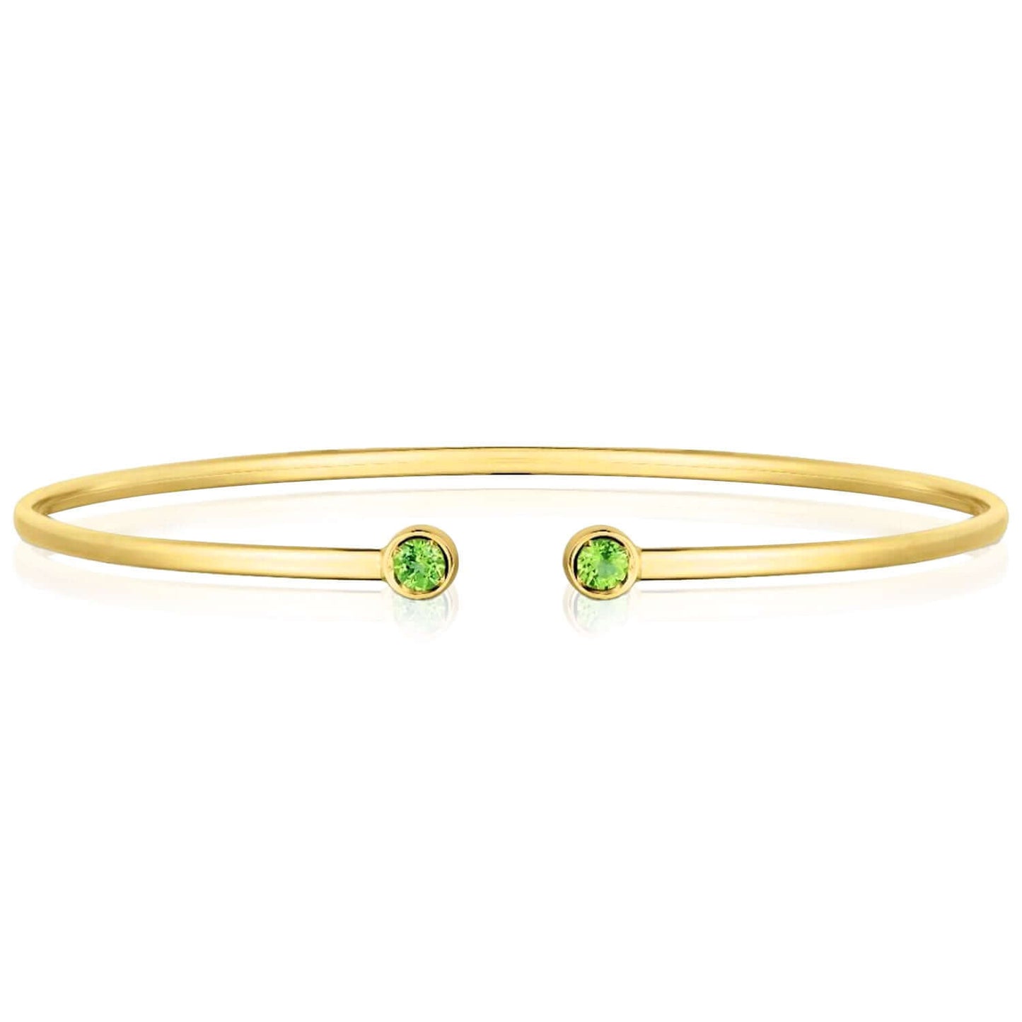 Real 14K Gold Amethyst Topaz Peridot Citrine Garnet Open Cuff Bangle Bracelet