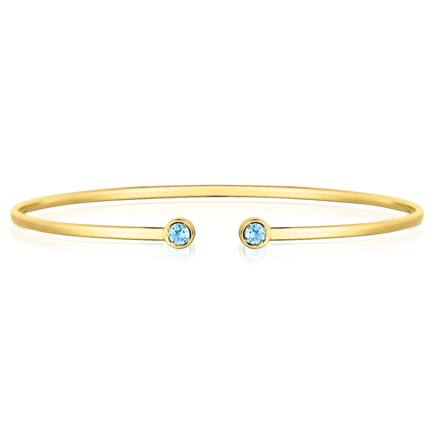 Real 14K Gold Amethyst Topaz Peridot Citrine Garnet Open Cuff Bangle Bracelet