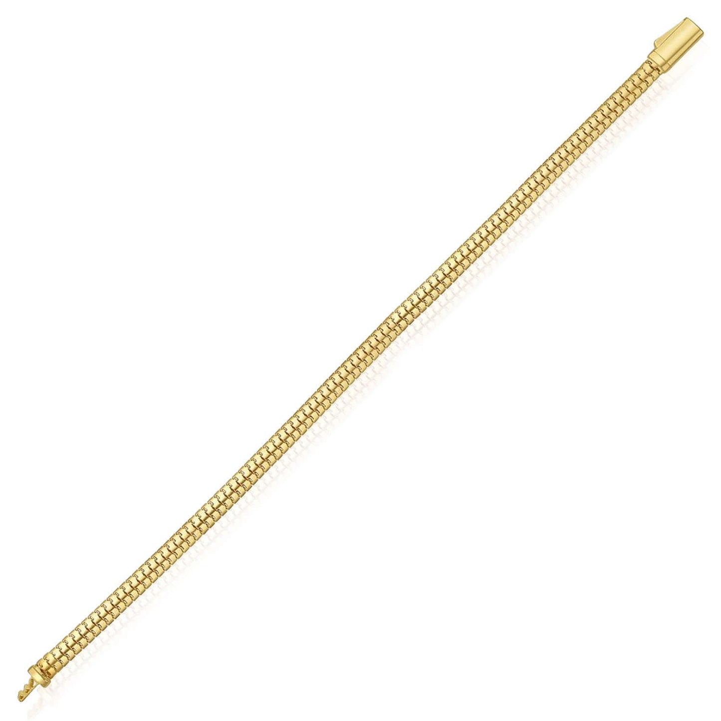 Real 14K Gold Lite 4.5mm Oval Snake Bracelet 7.5"