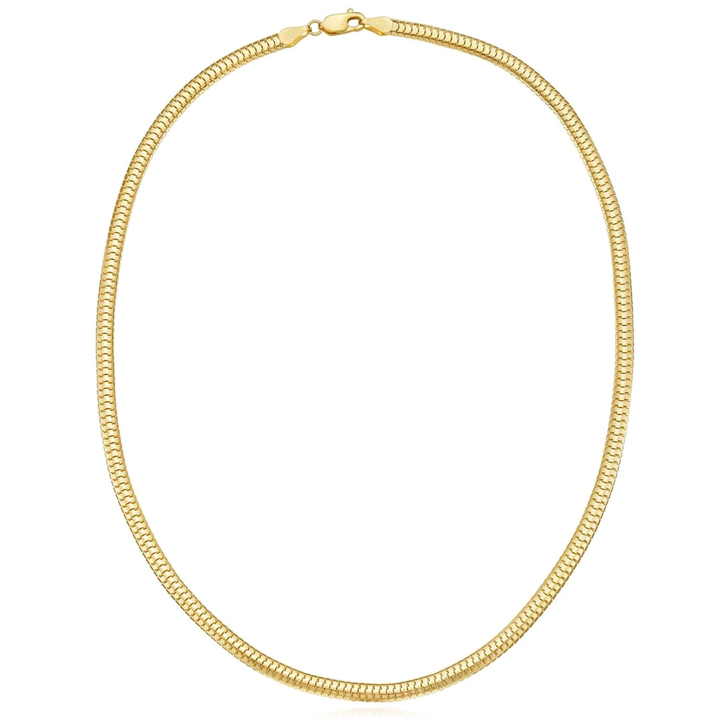 Real 14K Gold 4.5mm Lite Oval Snake Chain Necklace 16" 18" 20"