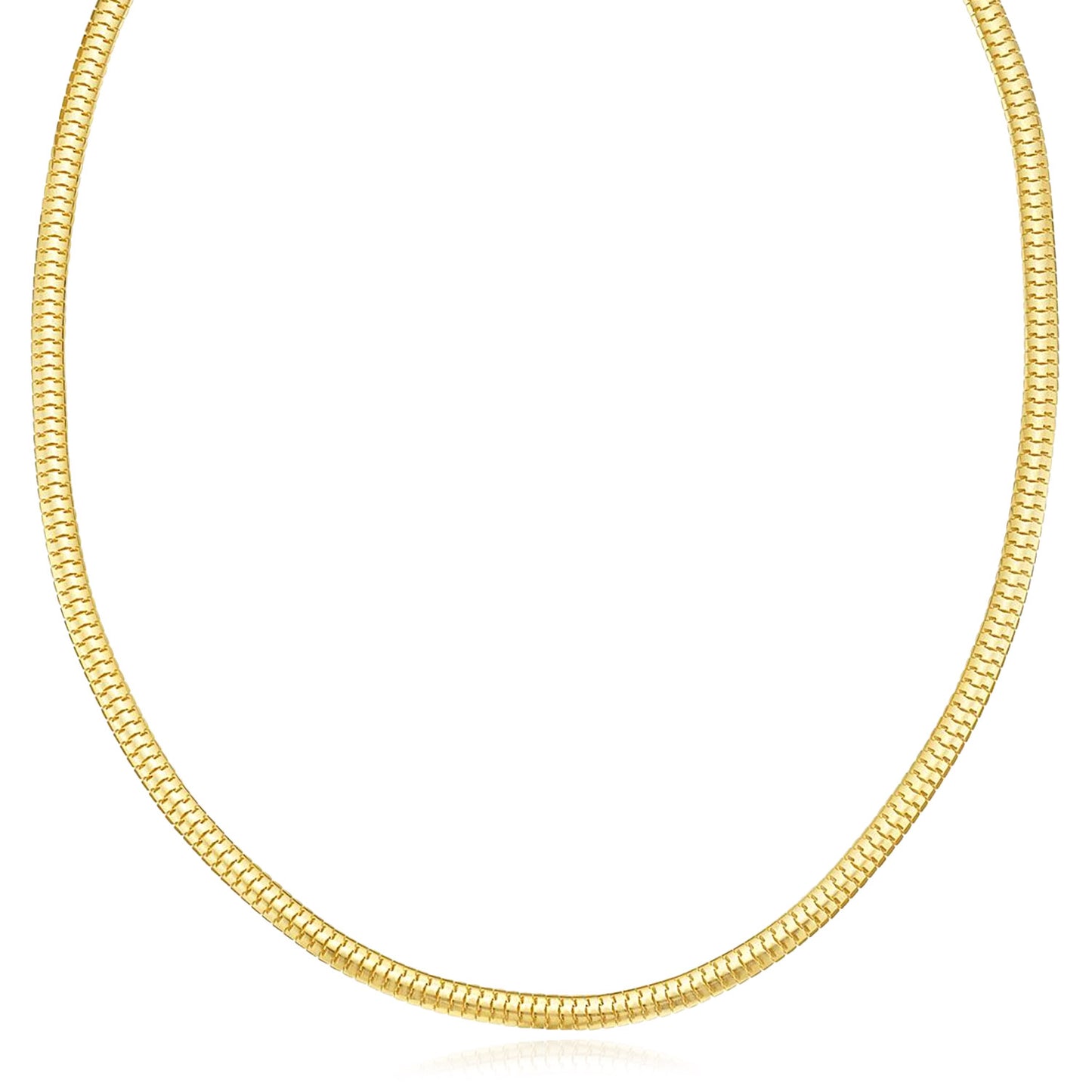 Real 14K Gold 4.5mm Lite Oval Snake Chain Necklace 16" 18" 20"