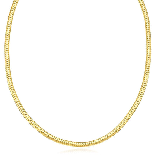 14K Yellow Gold 4.5mm Lite Oval Snake Chain (Hollow) 16"-20"