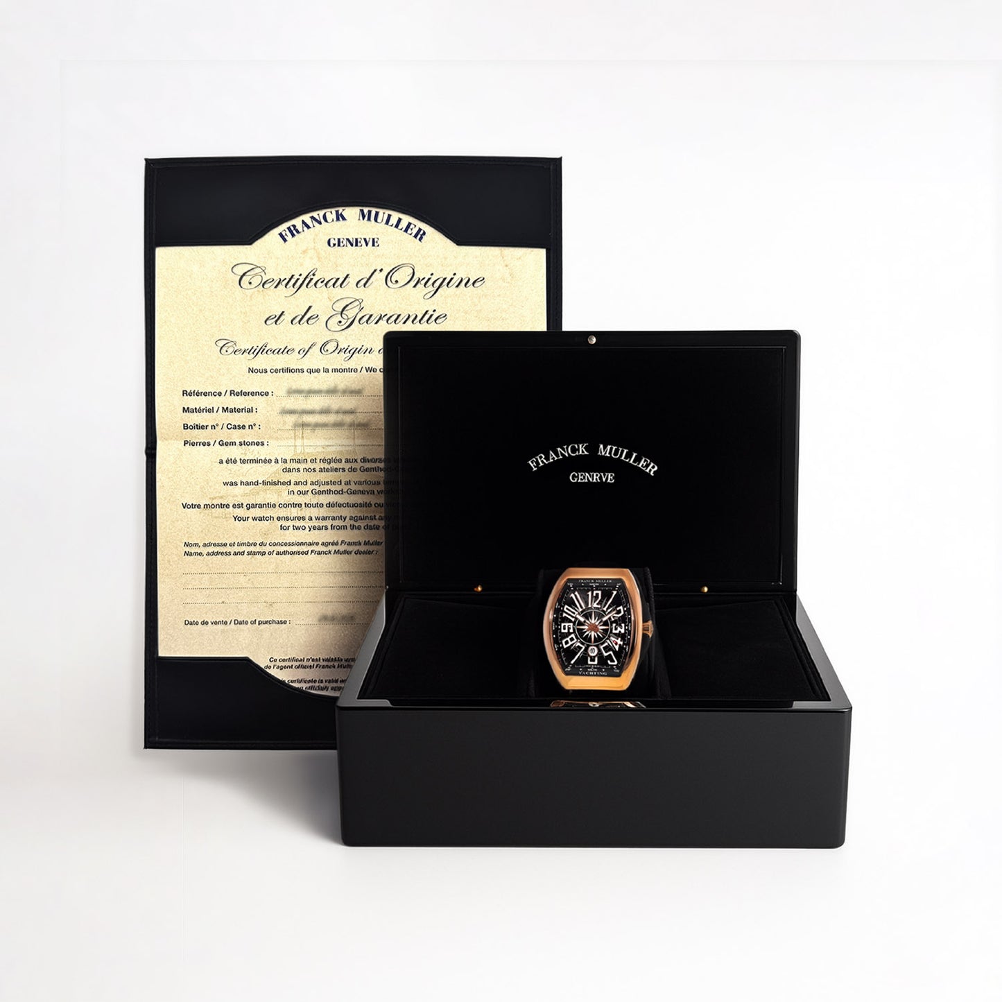 NEW Franck Muller Vanguard Yachting 45SCYACHTGLD 18K Rose Gold 45MM Black Dial Watch