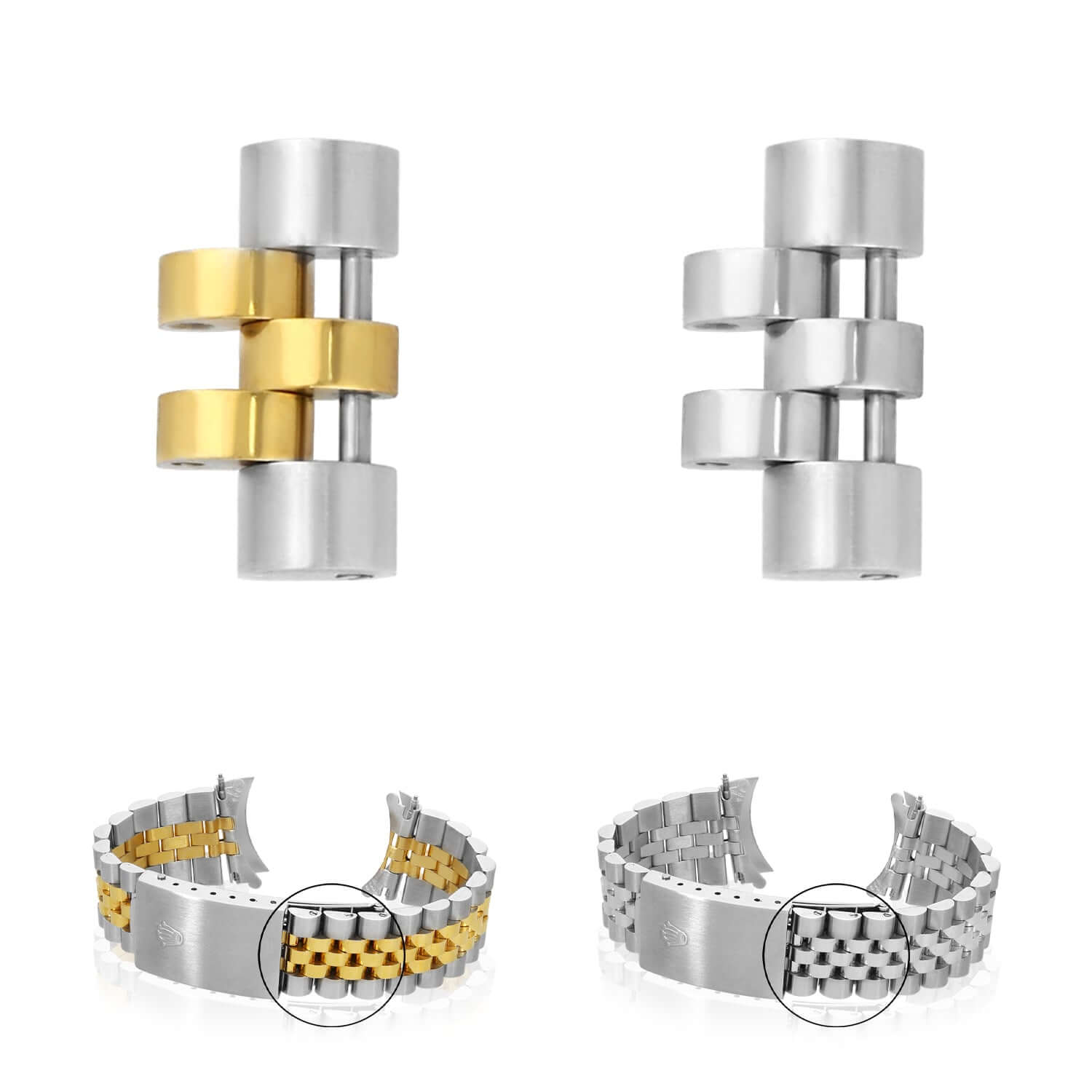 2-Tone Stainless Steel Jubilee Links for Rolex Watch  display picture 3