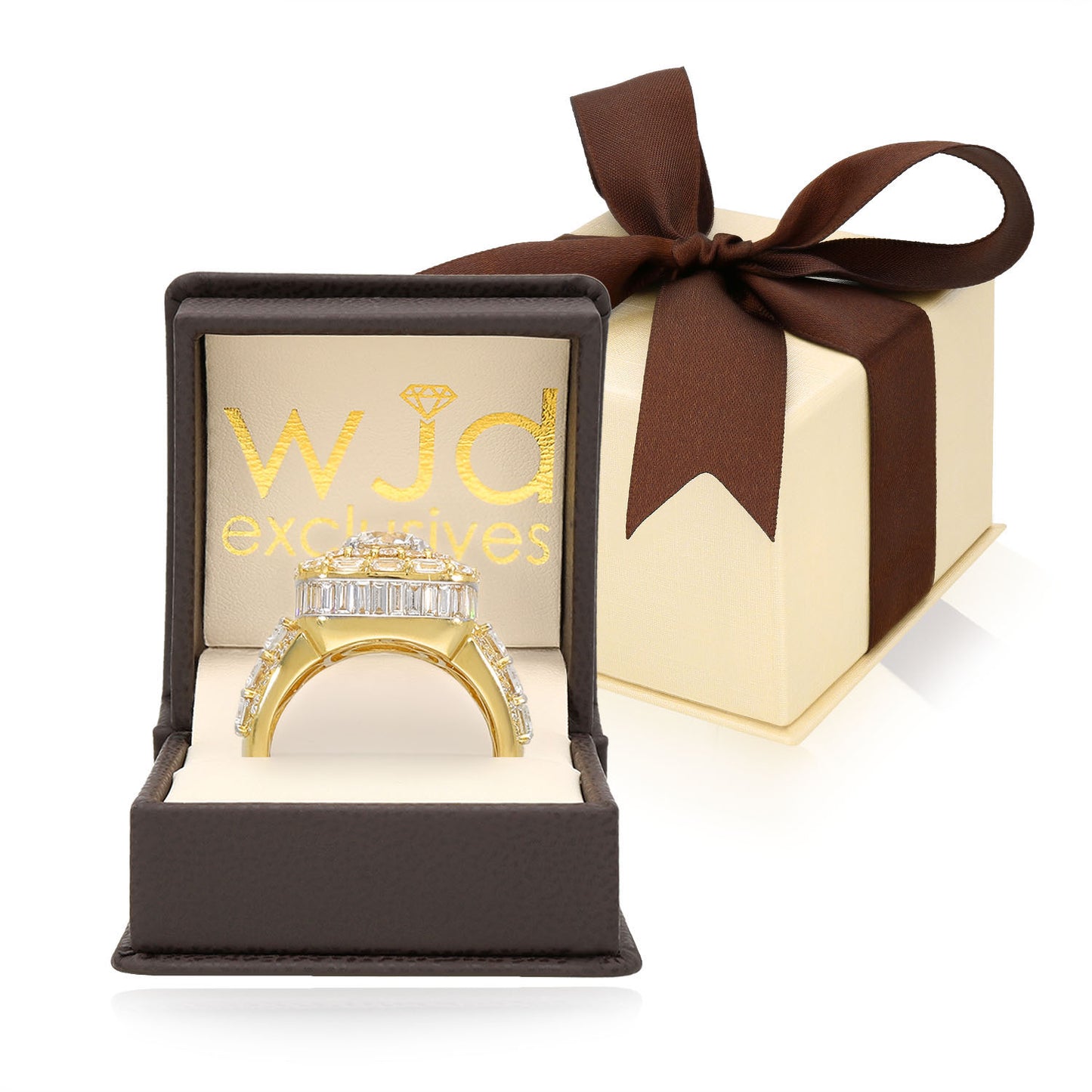 8.87TCW Lab-Grown Diamond 14k Yellow Gold Square Signet Men's Ring