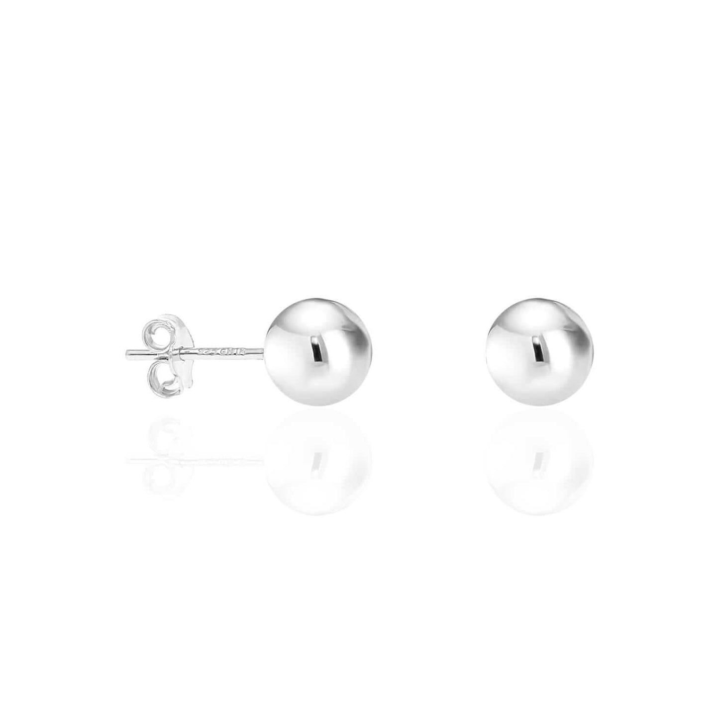925 Sterling Silver Ball Stud Earrings 3MM-10MM
