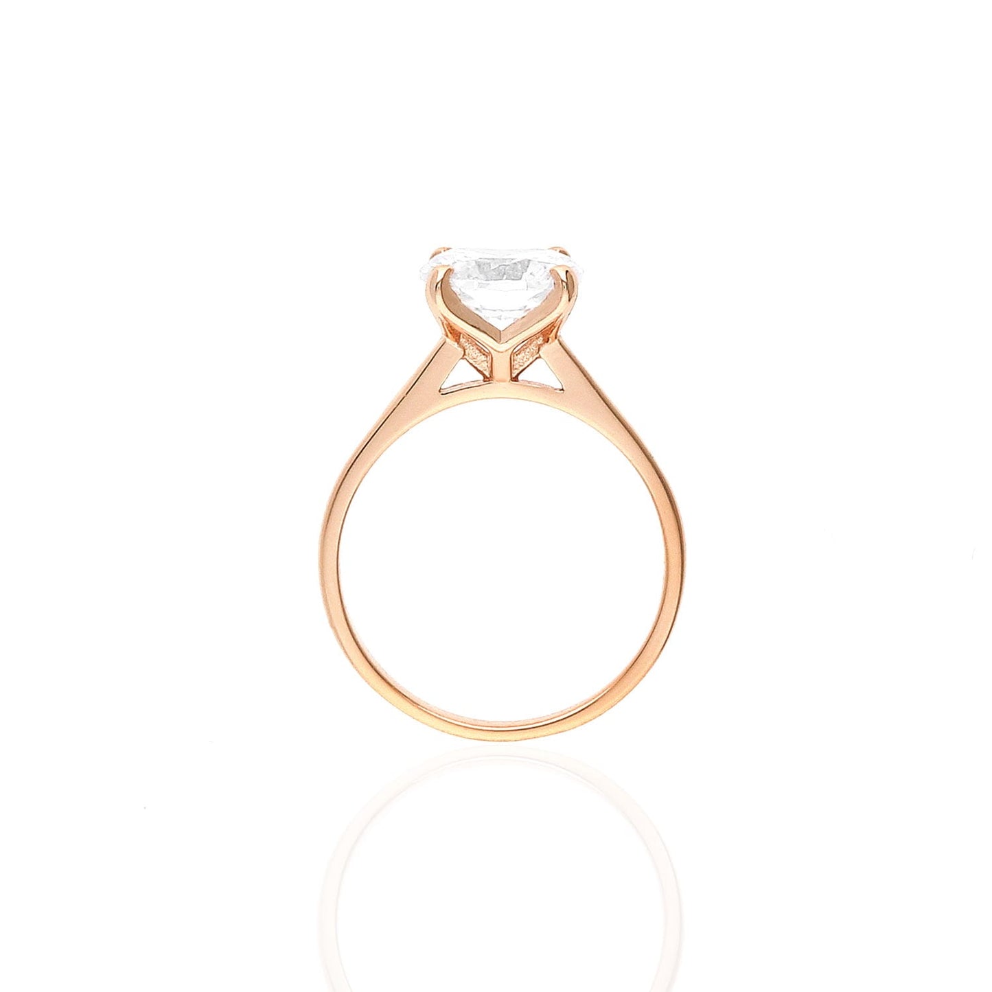Rose Gold Over Sterling Silver CZ Brilliant Solitaire Engagement Ring 0.85-3ct