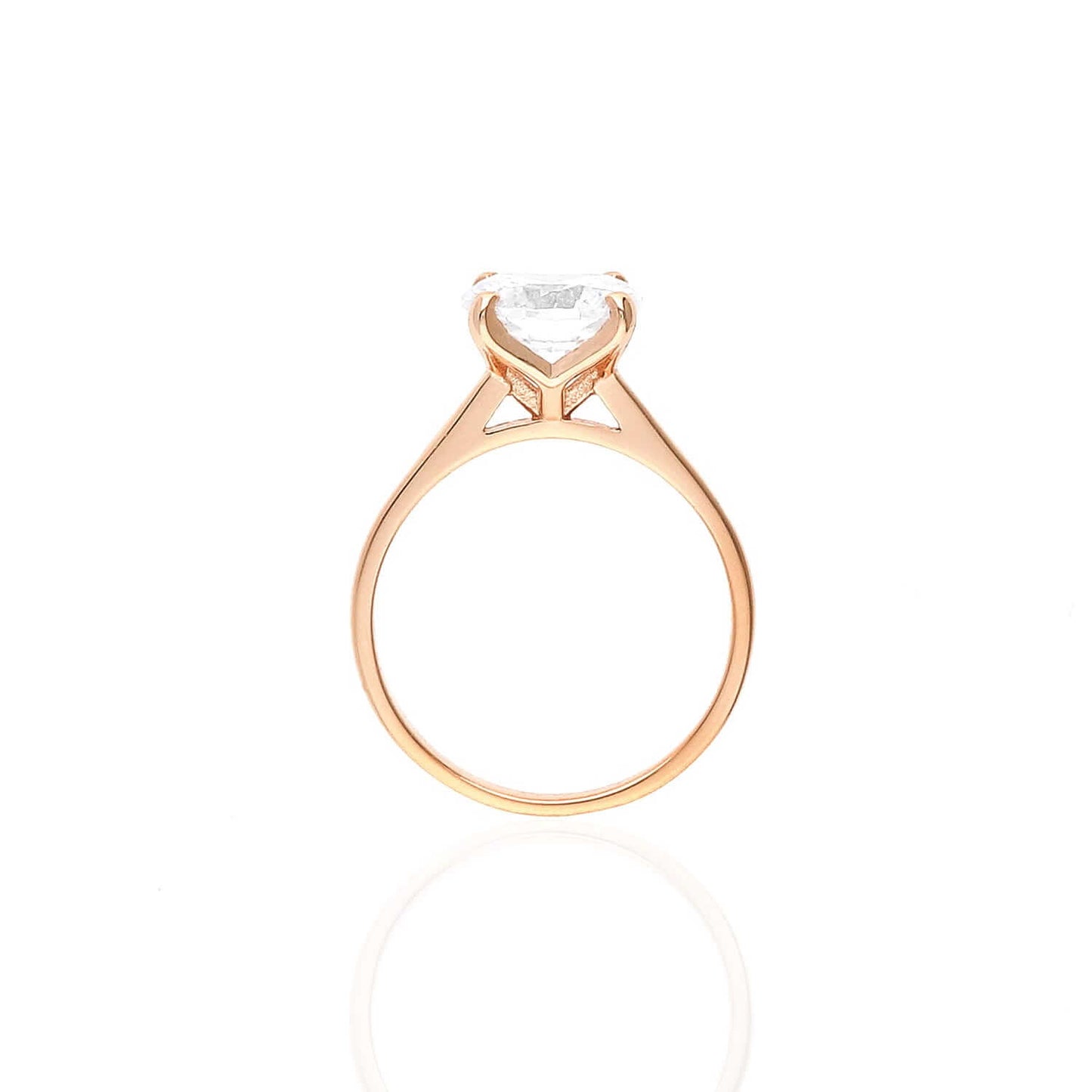 Rose Gold Over Sterling Silver CZ Brilliant Solitaire Engagement Ring 0.85-3ct