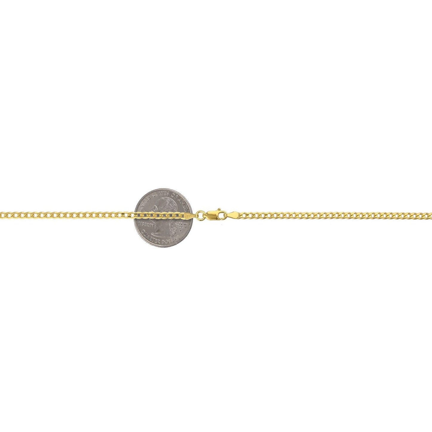 Kid's 14K Yellow Gold Plated Sterling Silver 2.8mm Cuban Chain Necklace 16"-20"