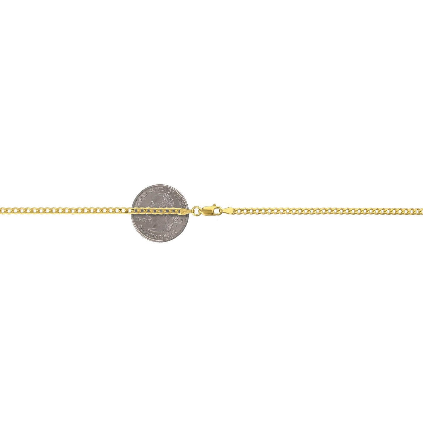 Kids 14K Yellow Gold Over Sterling Silver 2.8mm Cuban Chain - 16", 18, 20"