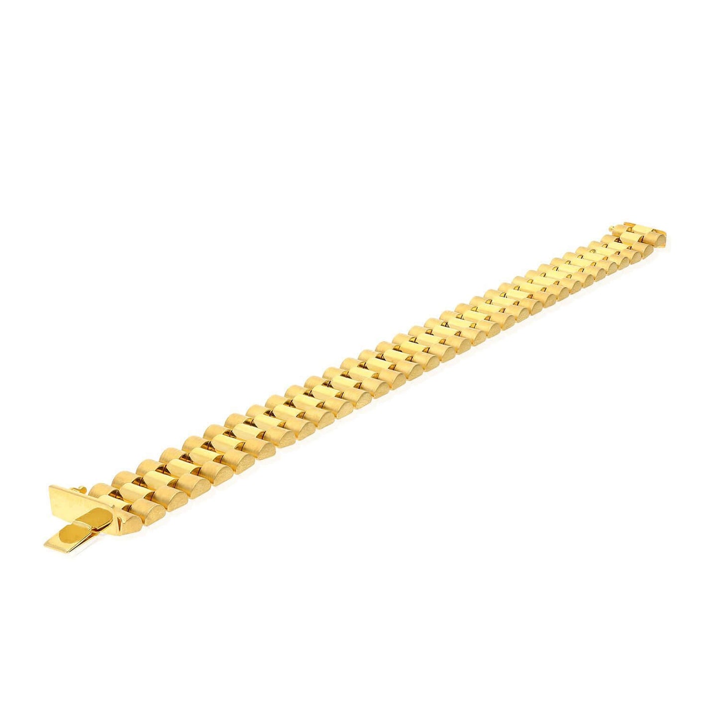 10K Yellow Gold 15mm Jubilee Men's Bracelet (Hollow) 8.5"
