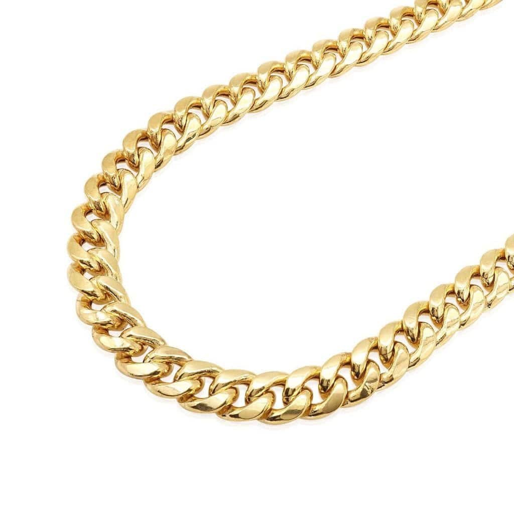 14K Yellow Gold Hollow 13mm Miami Cuban Chain Box Clasp 30"
