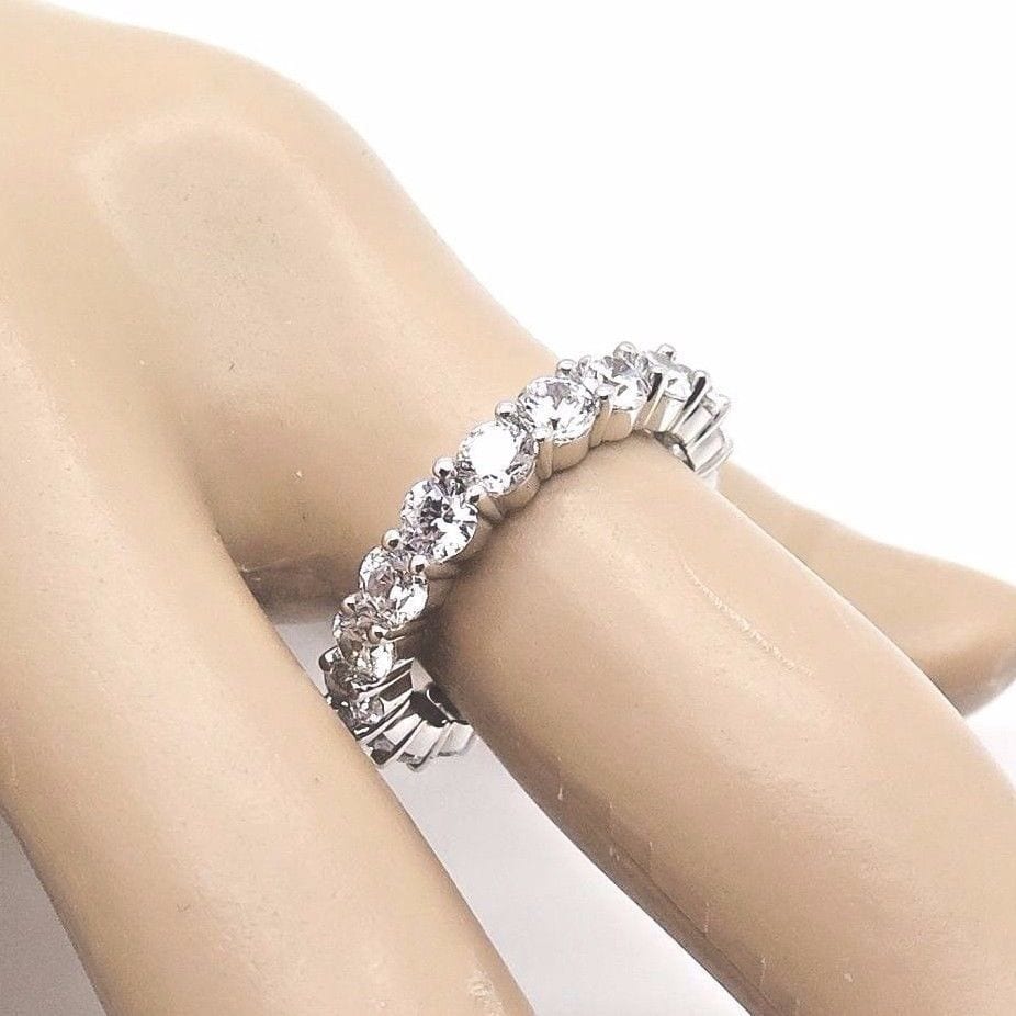 14k Gold Yellow White Gold 2.75Ct Round CZ Eternity Wedding Ring