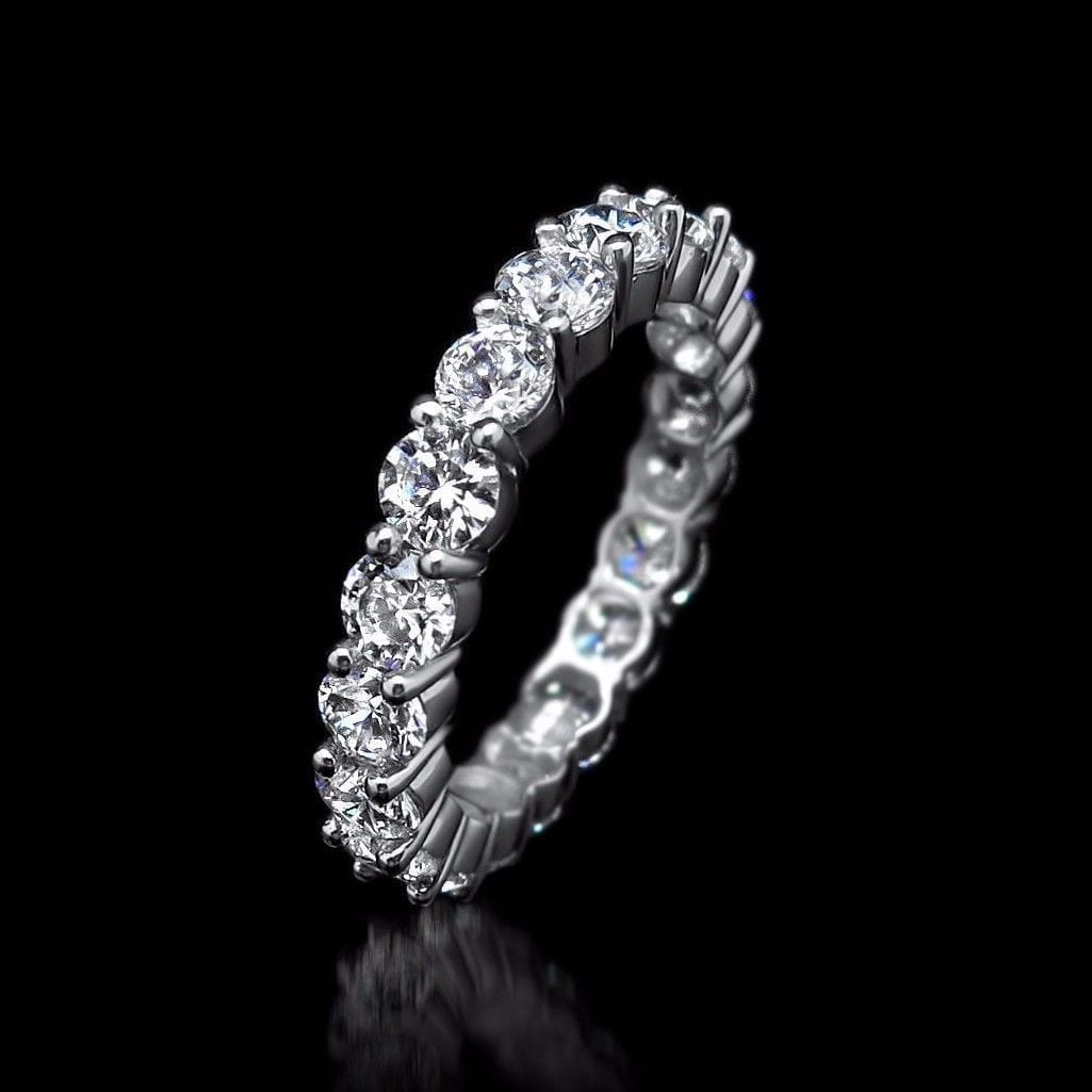 14k Gold Yellow White Gold 2.75Ct Round CZ Eternity Wedding Ring