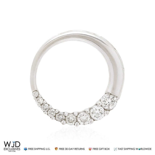 14K White Gold Circle of Love Half Way 0.60Ct CZ Pendant