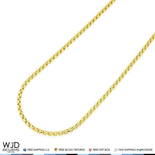 14K Yellow Gold 3mm Round Box Chain (Solid Links) 26"