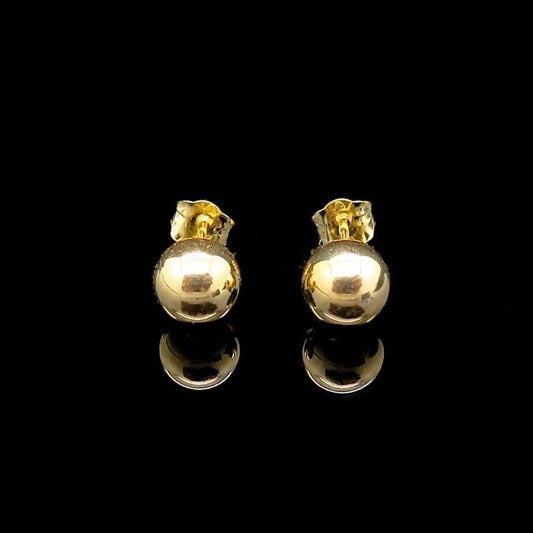 14k Yellow Gold 6mm Ball Stud Push Back Earrings