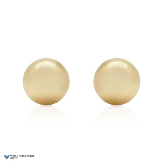 14k Yellow Gold 7mm Ball Stud Screwback Earrings