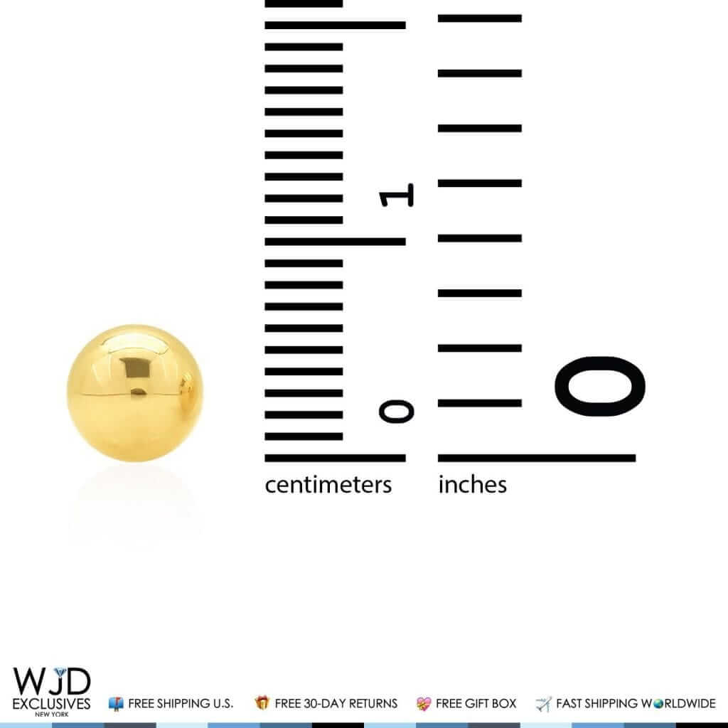 14K Yellow Gold Screwback Round Ball Stud Earrings 6mm