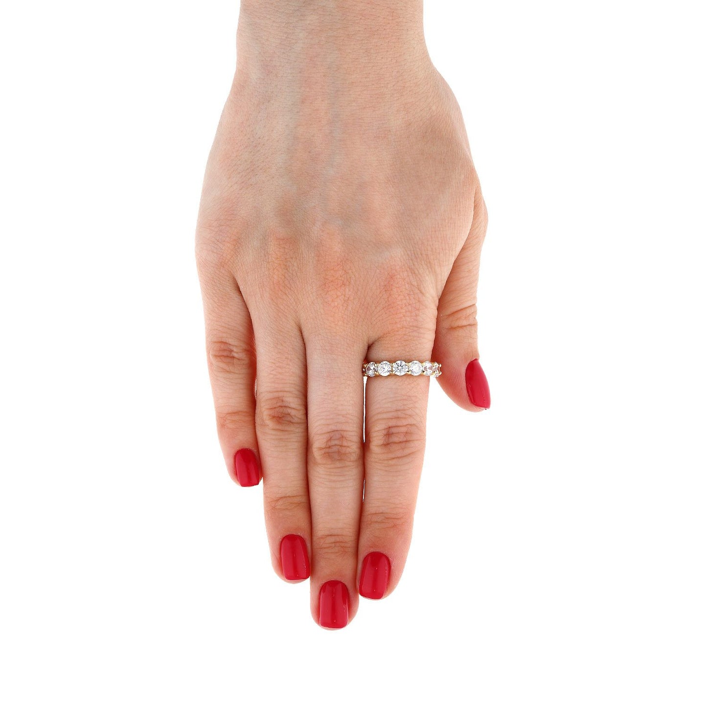 18K Gold Yellow 3Ct CZ Eternity Ring Band