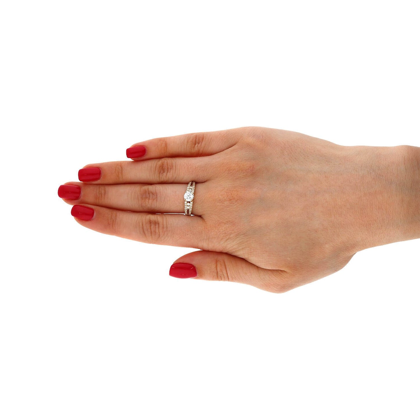 10K Yellow Gold 1Ct.T.W CZ Classic Engagement Ring Size 5-9