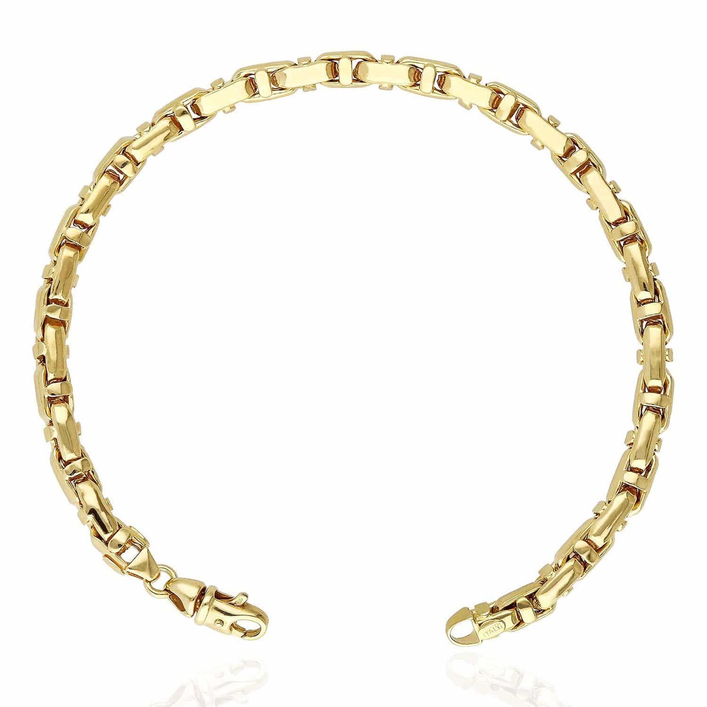 10K Gold Yellow 5.2mm Bullet Men's Bracelet 9"