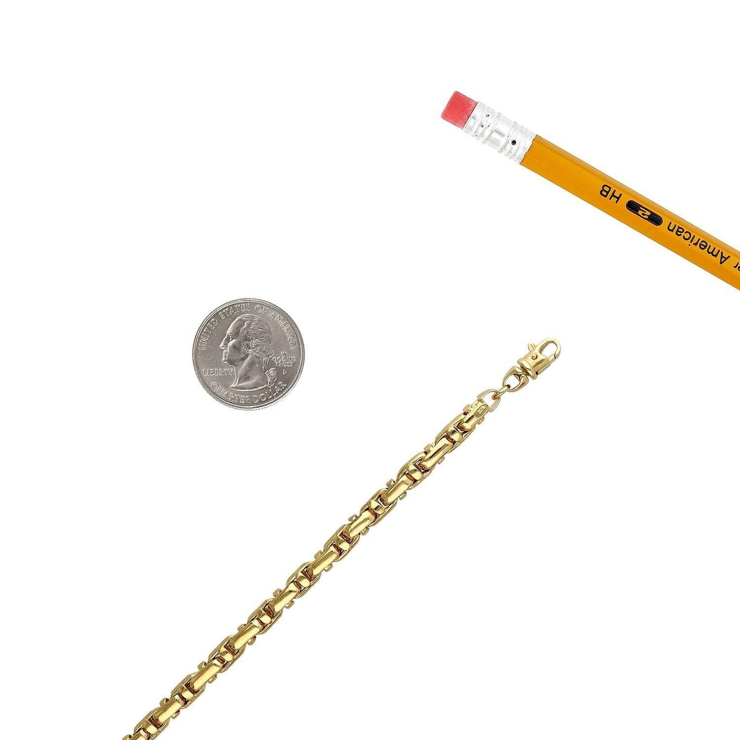 10K Yellow Gold 5.2mm Bullet Bracelet (Hollow) 9"