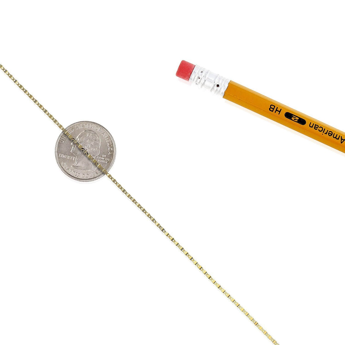 10K Yellow Gold 1.5mm Diamond-Cut Valentino Chain (Solid Links) 16"-24"