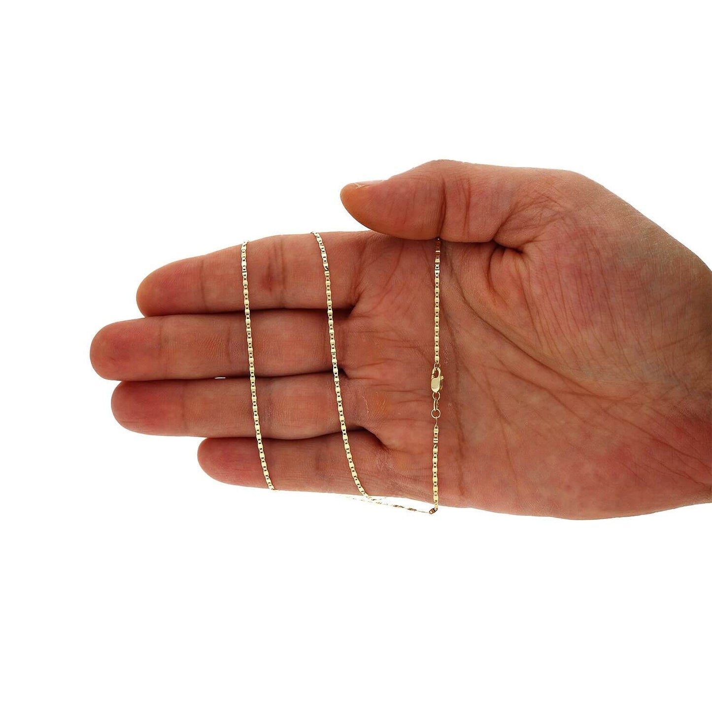 10K Yellow Gold 1.5mm Diamond-Cut Valentino Chain (Solid Links) 16"-24"