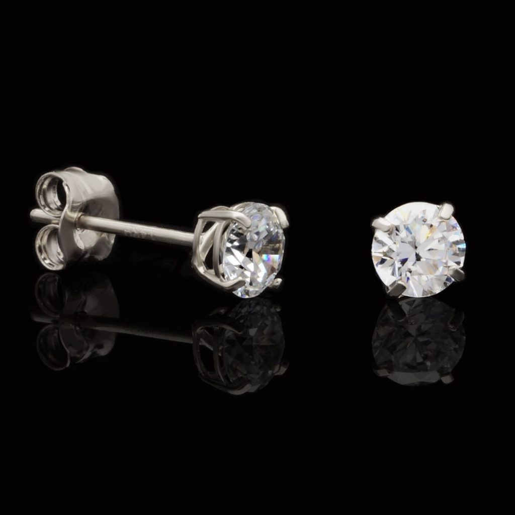 1.5Ct Simulated Round Diamonds 2-in-1 Flower Jacket Stud 14K White Gold Earrings