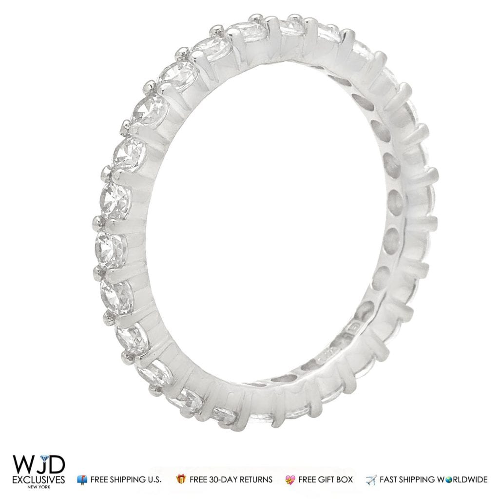 1.5CTW CZ 14k Gold Round-Cut Eternity Ring